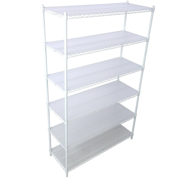 English Elm 6 Tier Nsf Heavy Gauge Steel Wire Shelving Rack with Casters and Shelf Liners W465142121