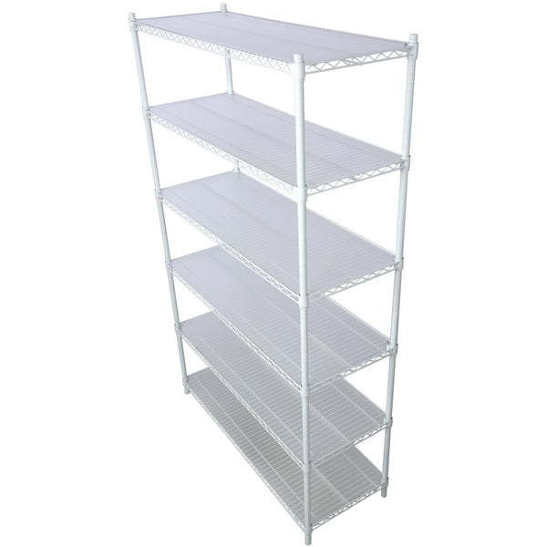 English Elm 6 Tier Nsf Heavy Gauge Steel Wire Shelving Rack with Casters and Shelf Liners W465142121