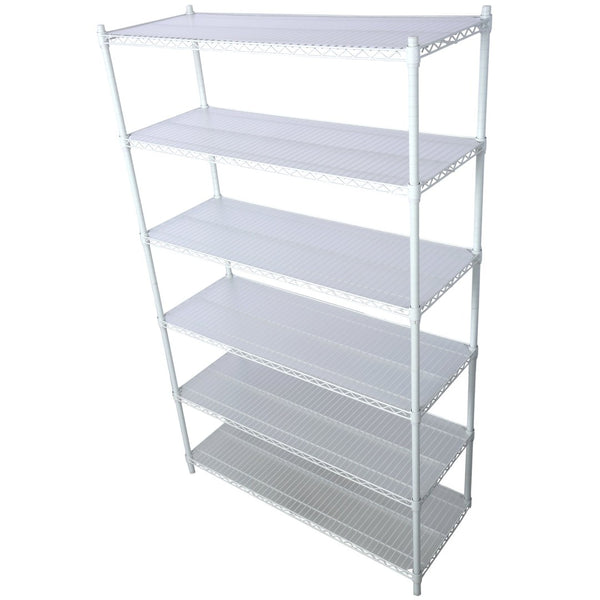English Elm 6 Tier Nsf Heavy Gauge Steel Wire Shelving Rack with Casters and Shelf Liners W465142121