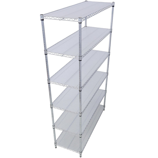 English Elm 6 Tier Nsf Chrome Steel Wire Shelving Unit Heavy Duty Adjustable Rack with Casters W465142123