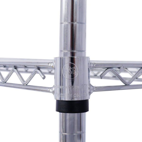 English Elm 6 Tier Nsf Chrome Steel Wire Shelving Unit Heavy Duty Adjustable Rack with Casters W465142123