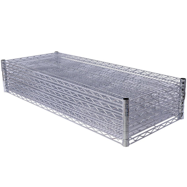 English Elm 6 Tier Nsf Chrome Steel Wire Shelving Unit Heavy Duty Adjustable Rack with Casters W465142123