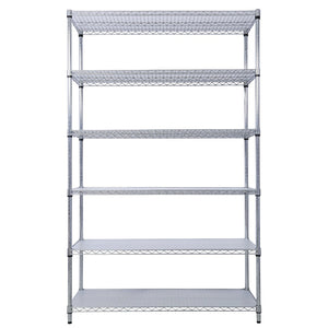 English Elm 6 Tier Nsf Chrome Steel Wire Shelving Unit Heavy Duty Adjustable Rack with Casters W465142123