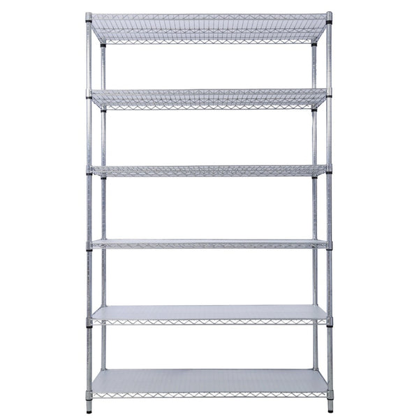 English Elm 6 Tier Nsf Chrome Steel Wire Shelving Unit Heavy Duty Adjustable Rack with Casters W465142123