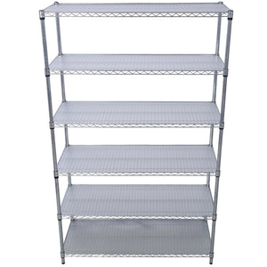 English Elm 6 Tier Nsf Chrome Steel Wire Shelving Unit Heavy Duty Adjustable Rack with Casters W465142123