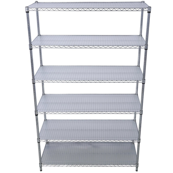 English Elm 6 Tier Nsf Chrome Steel Wire Shelving Unit Heavy Duty Adjustable Rack with Casters W465142123