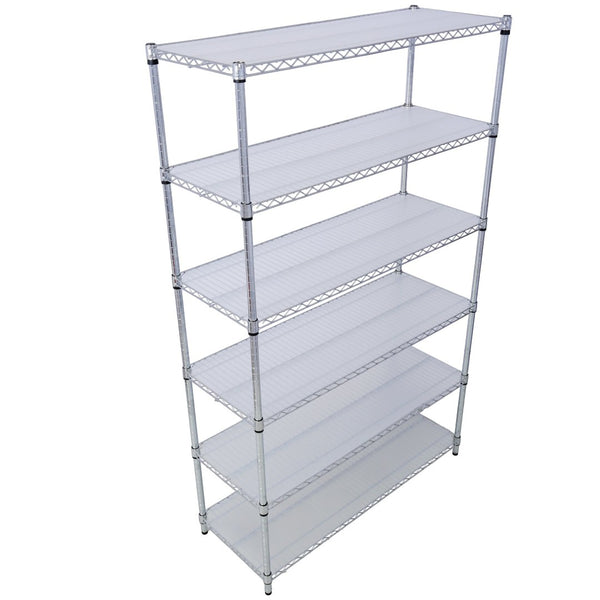 English Elm 6 Tier Nsf Chrome Steel Wire Shelving Unit Heavy Duty Adjustable Rack with Casters W465142123