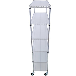 English Elm 6 Tier Nsf Chrome Steel Wire Shelving Unit Heavy Duty Adjustable Rack with Casters W465142123
