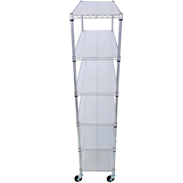 English Elm 6 Tier Nsf Chrome Steel Wire Shelving Unit Heavy Duty Adjustable Rack with Casters W465142123