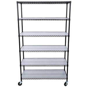 English Elm 6 Tier Nsf Certified Steel Wire Shelving Unit Heavy Duty Commercial Storage Rack with Casters W465142127