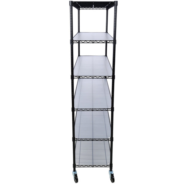 English Elm 6 Tier Nsf Certified Steel Wire Shelving Unit Heavy Duty Commercial Storage Rack with Casters W465142127
