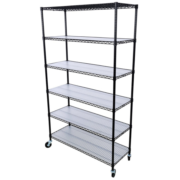 English Elm 6 Tier Nsf Certified Steel Wire Shelving Unit Heavy Duty Commercial Storage Rack with Casters W465142127