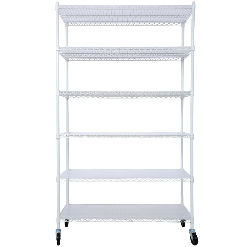English Elm 6 Tier Nsf Certified Heavy Gauge Steel Wire Shelving Unit with Casters and Adjustable Feet W465142128