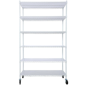 English Elm 6 Tier Nsf Certified Heavy Gauge Steel Wire Shelving Unit with Casters and Adjustable Feet W465142128