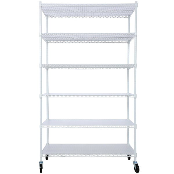 English Elm 6 Tier Nsf Certified Heavy Gauge Steel Wire Shelving Unit with Casters and Adjustable Feet W465142128