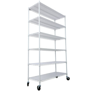 English Elm 6 Tier Nsf Certified Heavy Gauge Steel Wire Shelving Unit with Casters and Adjustable Feet W465142128