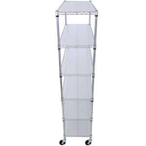 English Elm 6 Tier Nsf Chrome Wire Shelving Unit Heavy Duty Steel Storage Rack with Casters W465142130