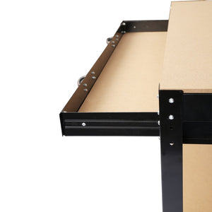 English Elm Steel Framed Garage Workbench with Pegboard Mdf Surface Drawer and Lower Shelf W46517479