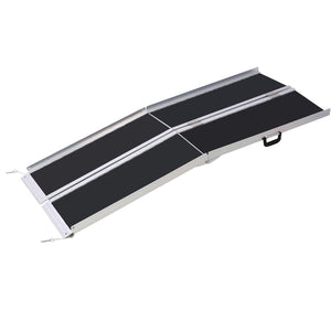 English Elm Wheel Chair Ramp Folding Aluminum 600 Lb Capacity Non-skid Portable Access Solution W46527138