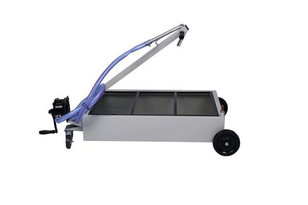 English Elm 15-gallon Low Profile Oil Drain Pan with Manual Pump for Trucks and Heavy Equipment W46527146
