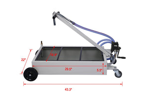 English Elm 15-gallon Low Profile Oil Drain Pan with Manual Pump for Trucks and Heavy Equipment W46527146
