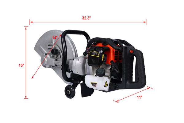 English Elm 14-inch 52cc Gas Powered Cut Off Saw 2-stroke Engine for Concrete Stone Asphalt W46527150