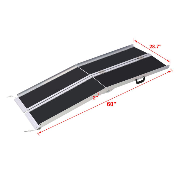 English Elm Wheel Chair Ramp Foldable Aluminum Alloy 600 Lb Non-skid Portable Threshold Access W46527260