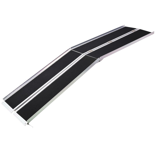 English Elm Wheel Chair Ramp Foldable Aluminum Alloy 8ft Portable Non-slip 600 Lb Capacity W46527263