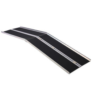 English Elm Wheel Chair Ramp Foldable Aluminum Alloy 8ft Portable Non-slip 600 Lb Capacity W46527263