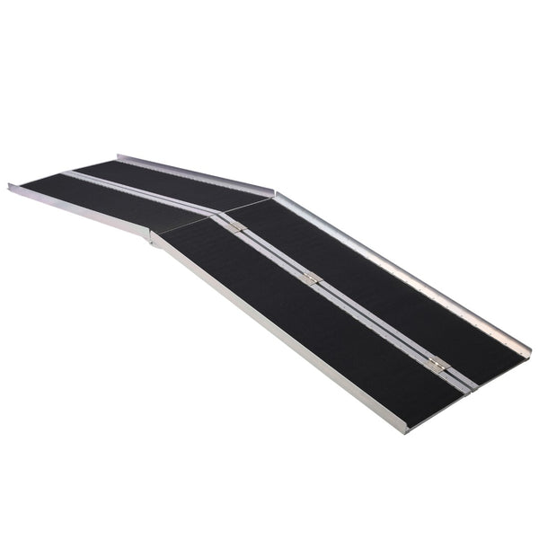 English Elm Wheel Chair Ramp Foldable Aluminum Alloy 8ft Portable Non-slip 600 Lb Capacity W46527263