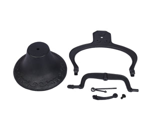 English Elm Dinner Bell Solid Cast Iron Farmhouse Porch Mounted Loud Clear Tone Matte Black W46532840