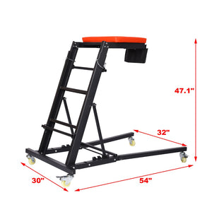 English Elm Engine Bay Creeper Foldable Steel Rolling Shop Stand with Padded Deck 400 Lb Rated W46536699