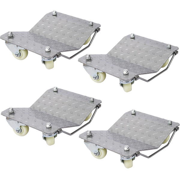 English Elm Car Wheel Dolly Set of 4 Heavy Duty Steel 6000 Lb Garage Vehicle Positioning W46536700