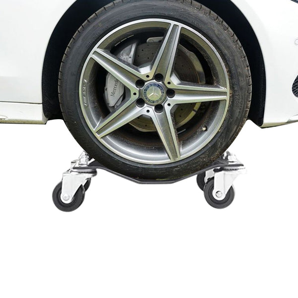 English Elm Car Wheel Dolly Set of 4 Heavy Duty Steel 6000 Lb Garage Vehicle Positioning W46536700