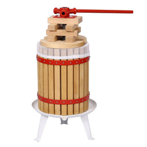 English Elm Fruit Wine Press Natural Oak 12 Liter Spiral Crank Cider Juice Extractor for Home Use W46536789