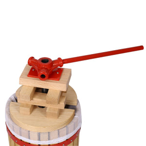 English Elm Fruit Wine Press Natural Oak 12 Liter Spiral Crank Cider Juice Extractor for Home Use W46536789