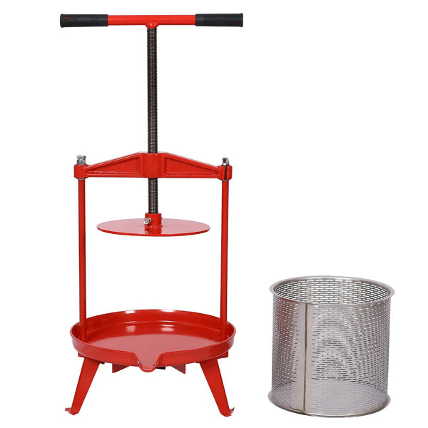 English Elm Stainless Steel Fruit Wine Press 14l Spiral Crank Home Cider Juice Extraction W46536791