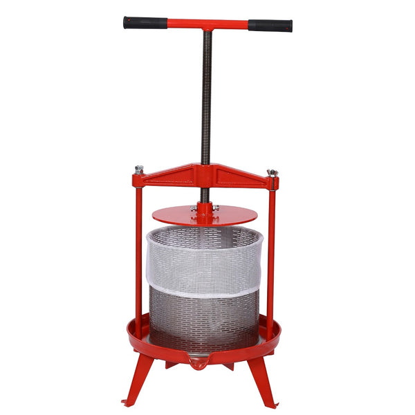 English Elm Stainless Steel Fruit Wine Press 14l Spiral Crank Home Cider Juice Extraction W46536791