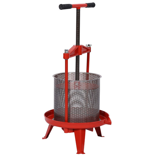 English Elm Stainless Steel Fruit Wine Press 14l Spiral Crank Home Cider Juice Extraction W46536791