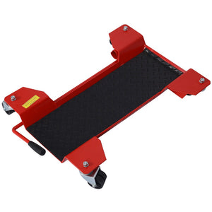 English Elm Motorcycle Center Stand Dolly with 360 Rotating Casters and Steel Build Holds 500 Lbs W46537069