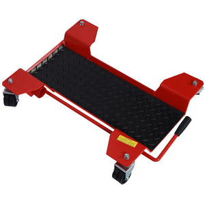 English Elm Motorcycle Center Stand Dolly with 360 Rotating Casters and Steel Build Holds 500 Lbs W46537069