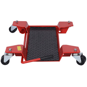 English Elm Motorcycle Center Stand Dolly with 360 Rotating Casters and Steel Build Holds 500 Lbs W46537069
