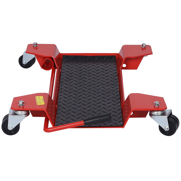 English Elm Motorcycle Center Stand Dolly with 360 Rotating Casters and Steel Build Holds 500 Lbs W46537069