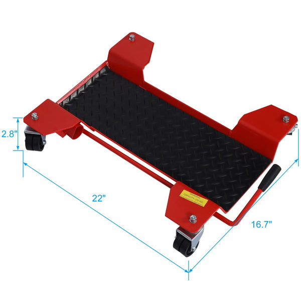 English Elm Motorcycle Center Stand Dolly with 360 Rotating Casters and Steel Build Holds 500 Lbs W46537069