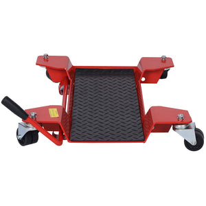 English Elm Motorcycle Center Stand Dolly with 360 Rotating Casters and Steel Build Holds 500 Lbs W46537069