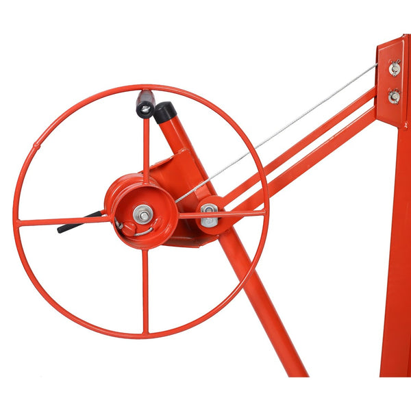 English Elm Drywall Lift Hoist 11 Foot Welded Steel Solo Panel Installation Jack with Winch W46537282