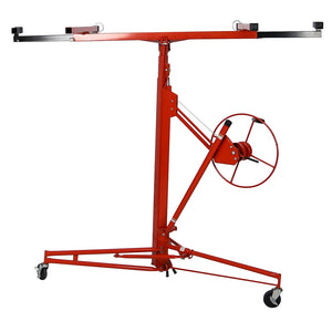 English Elm Drywall Lift Hoist 11 Foot Welded Steel Solo Panel Installation Jack with Winch W46537282