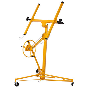 English Elm Drywall Panel Hoist Lift 11 Ft Welded Steel One Person Ceiling Wall Installer Yellow W46537283