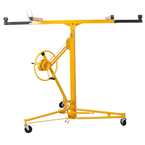 English Elm Drywall Panel Hoist Lift 11 Ft Welded Steel One Person Ceiling Wall Installer Yellow W46537283