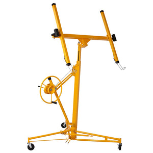 English Elm Drywall Panel Hoist Lift 11 Ft Welded Steel One Person Ceiling Wall Installer Yellow W46537283